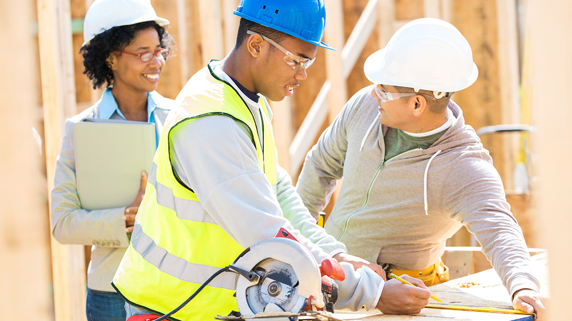 photo of construction workers